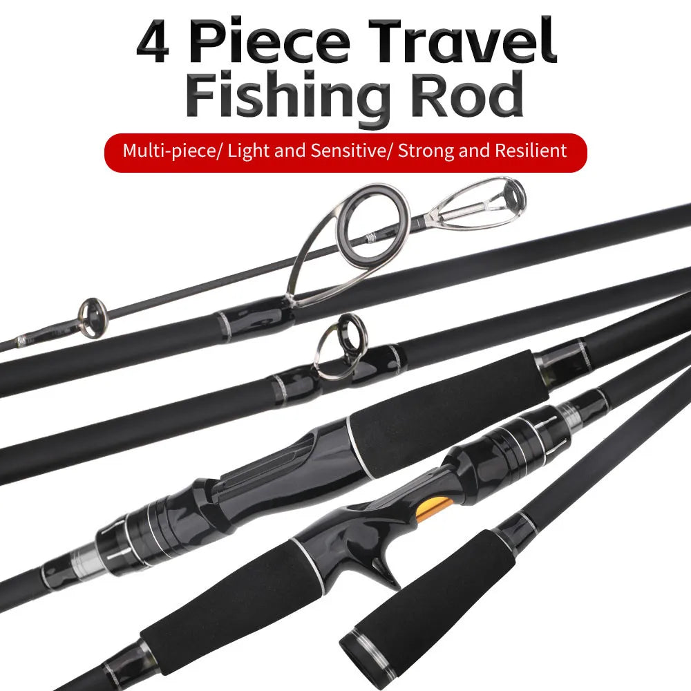 4-section Fishing Rod Travel Rod Carbon Portable Fishing