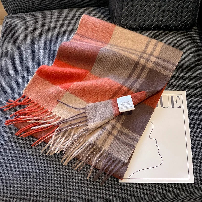 High Quality 100 Wool Scarf Female Fashion Classic