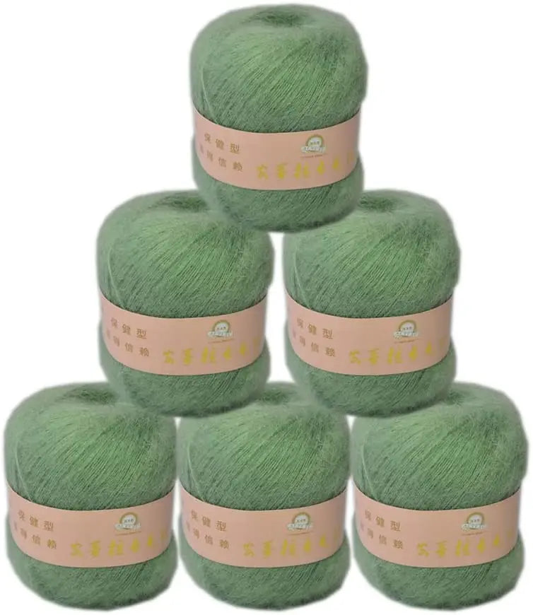 6 Balls Angora Mohair Wool Yarn for Knitting