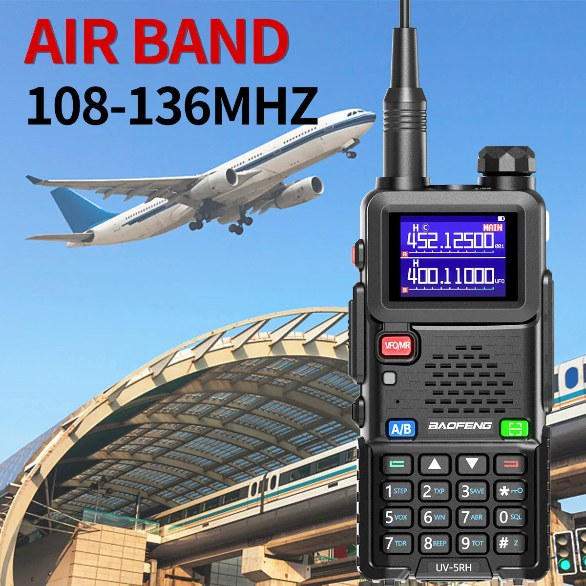 UV-5RH Pro Max 15W Air Band Walkie Talkie