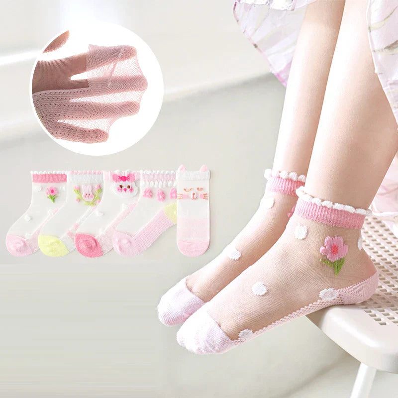 5 Pairs/Lot Summer Children Cotton Socks Boy Girl