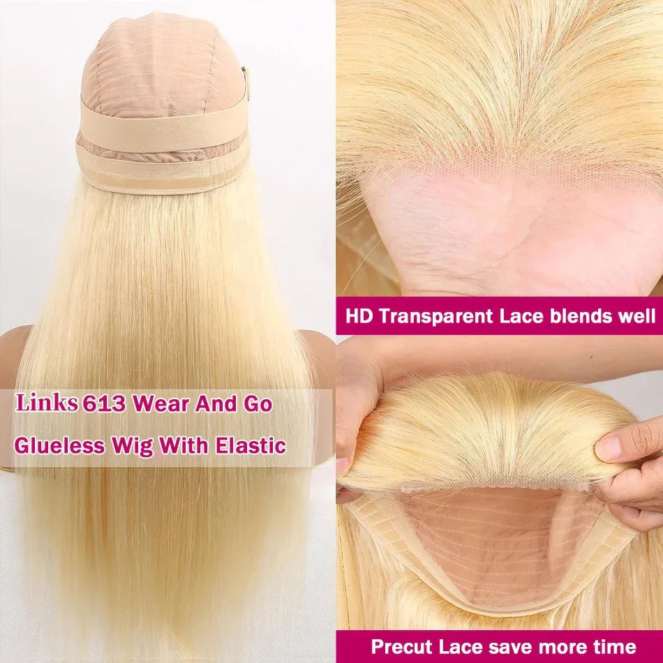 Links 250% HD Straight 613 Blonde 13x6 13X4