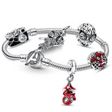 Cute Enamel Disney Princess Dress Charms Bracelet Women