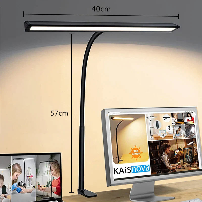 LED Double/Single Head Reading Desk Lamp Foldable Swing