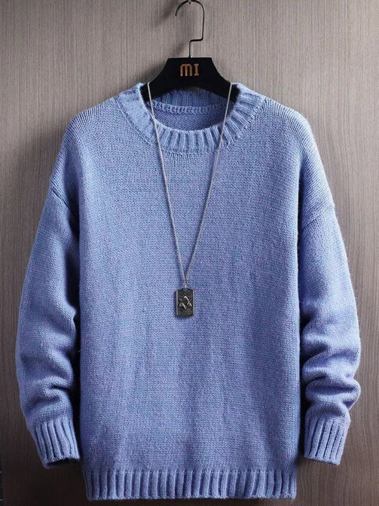 Man Clothes Thick No Hoodie Knitted Sweaters for