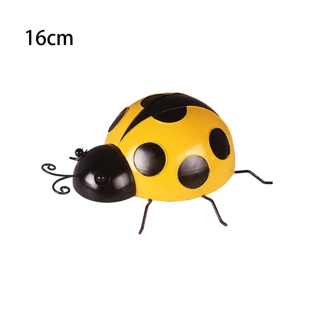 3D Metal Ladybugs Wall Mounted Decor Garden Creative