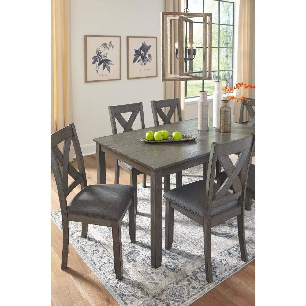 7 Piece Rustic Dining Room Sets, Include Table