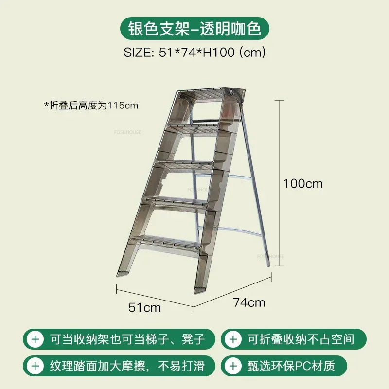 Modern Home Folding Ladder Transparent Acrylic Step Ladders