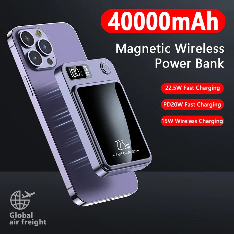 Magnetic Wireless Power Bank 40000mAh 22.5W Fast Charging