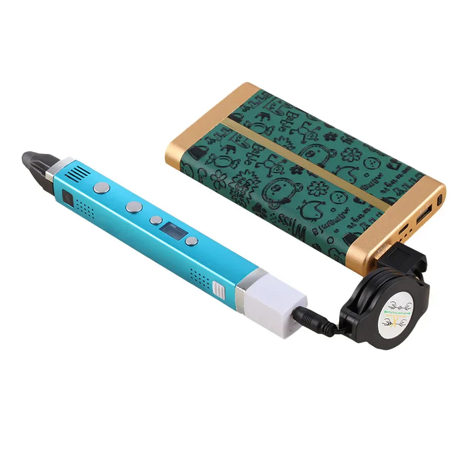 Creative 3D Printing Pen with LED Screen and