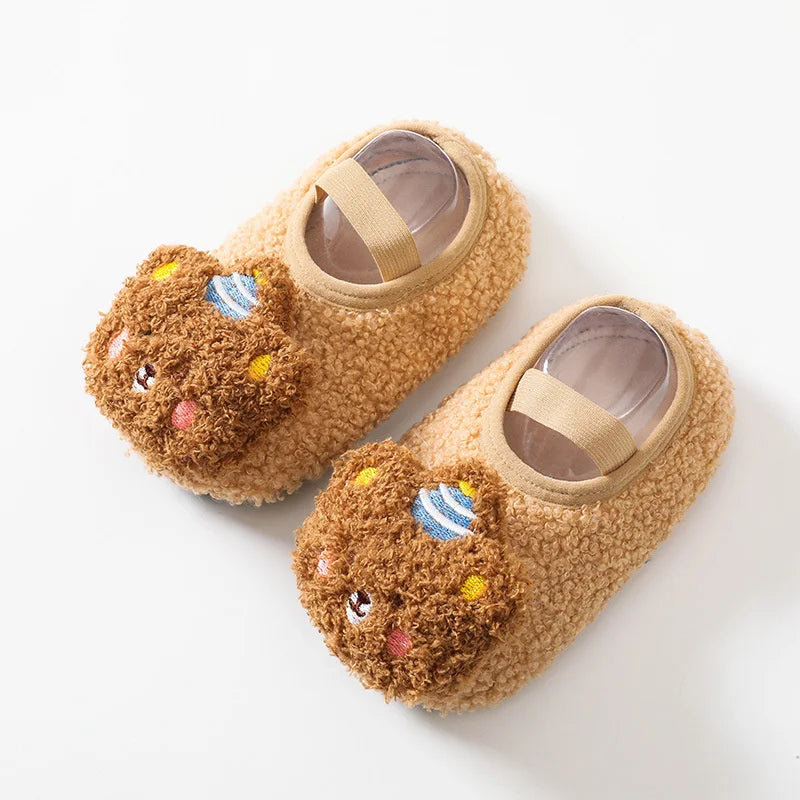 Cartoon Bear Baby Shoes Winter Thick Warm Newborn