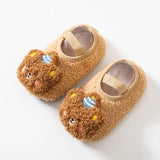 Cartoon Bear Baby Shoes Winter Thick Warm Newborn