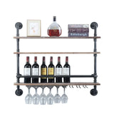 Industrial Pipe Shelf Wine Rack Wall Mounted