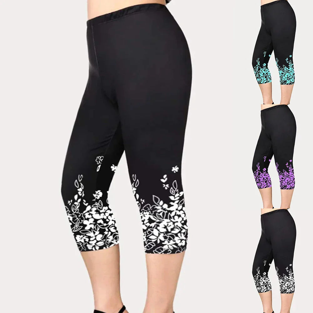 Summer New Casual Sports Yoga Capri Women Plus