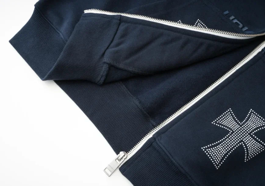 New Street Grunge Sweatshirt Cross Hot Drill Letter