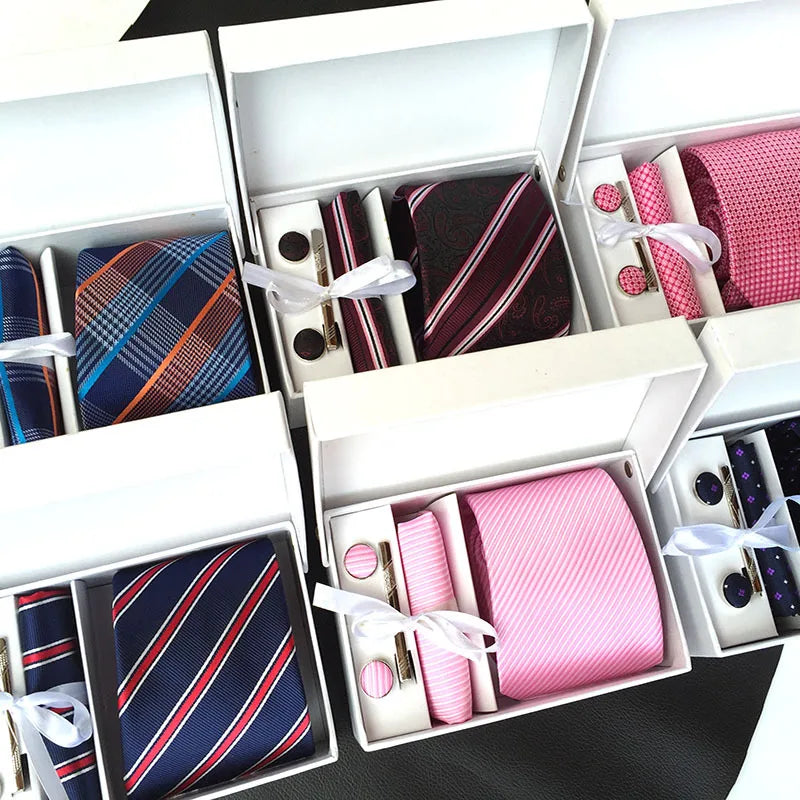 6piece Set Classic Printed DotsTies for Men Kerchief