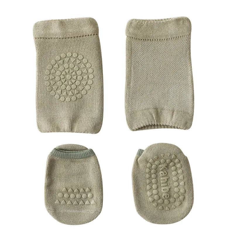 Summer Baby Knee Pads Socks Set Solid Color