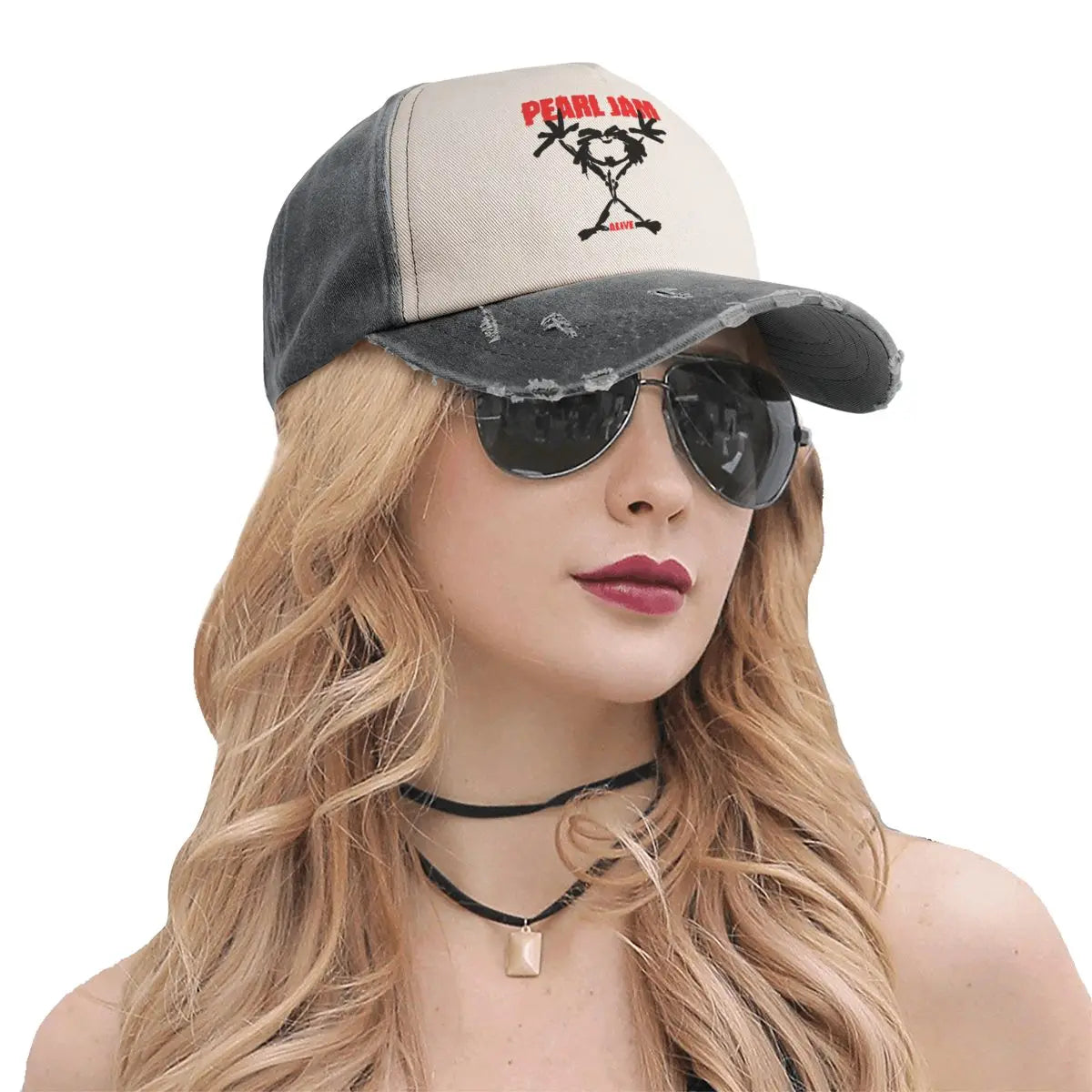 Baseball Cap Pearls Jam Rock Band Outfit for