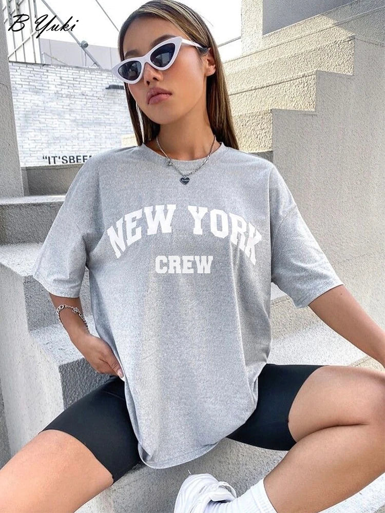 Blessyuki Summer Plus Size Cotton Tshirts Women 2023