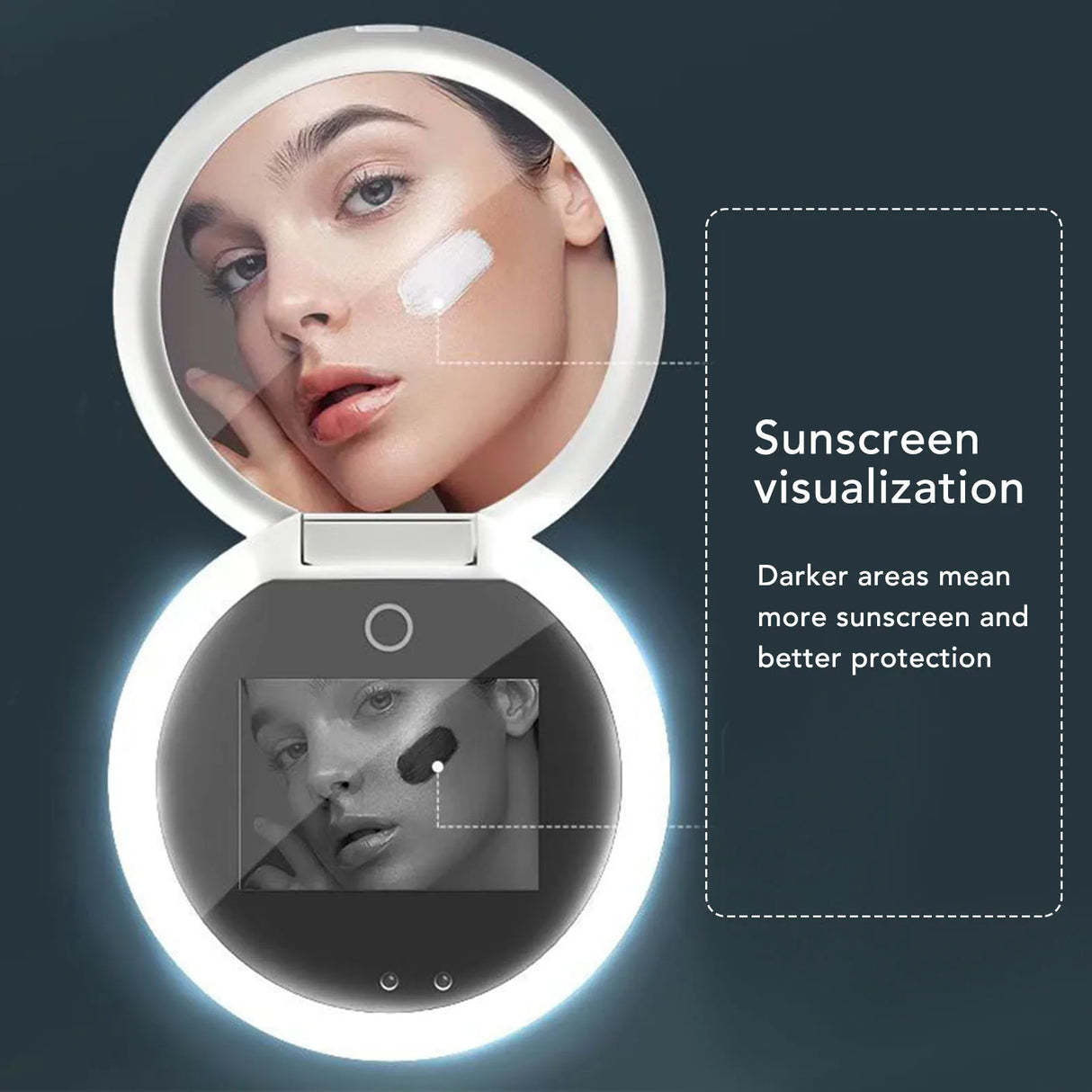 Sunscreen Testing LED Mirror with UV Camera 2X