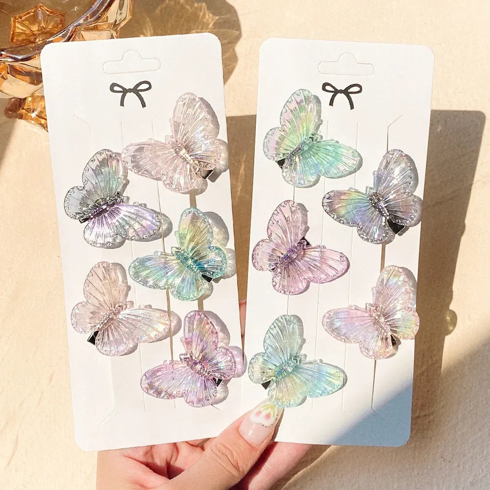10Pcs/Set Mermaid Color Fairy Butterfly Handmade Hairpins For