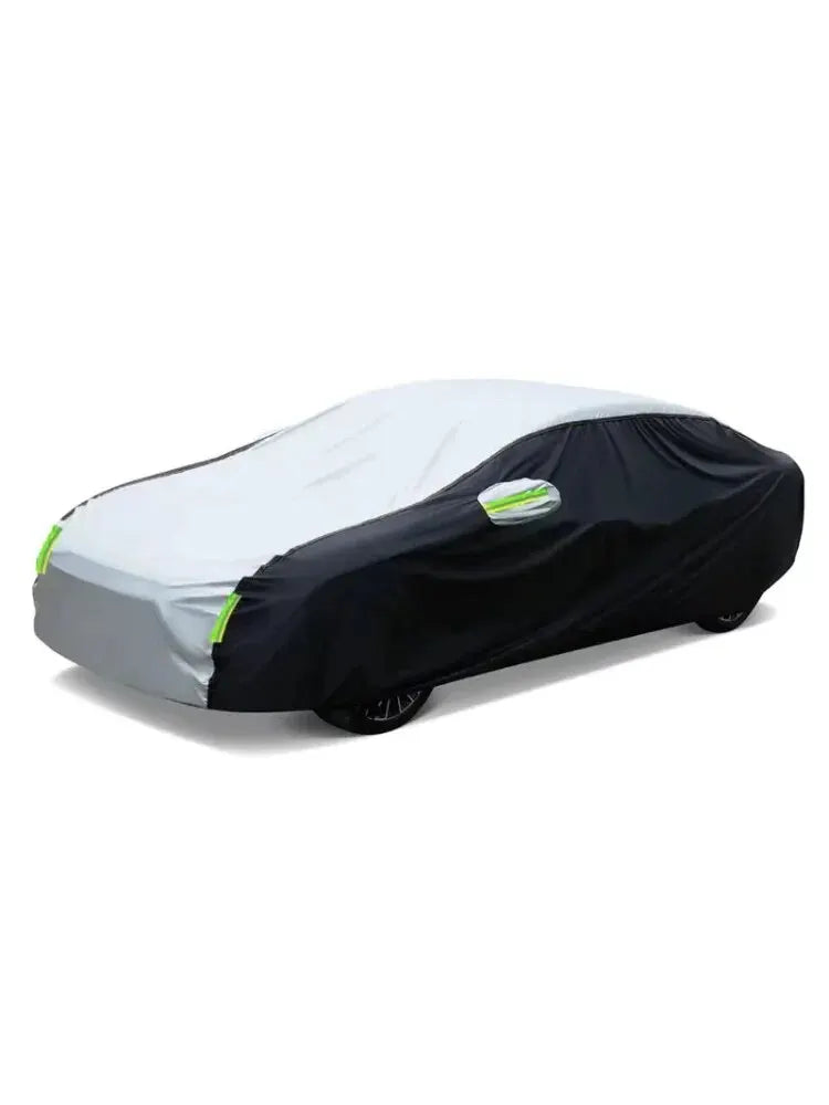 Car Cover Exterior Double Color Cover Sunshade Dustproof Protection with Reflective Strips Universal for Hatchback Sedan SUV
