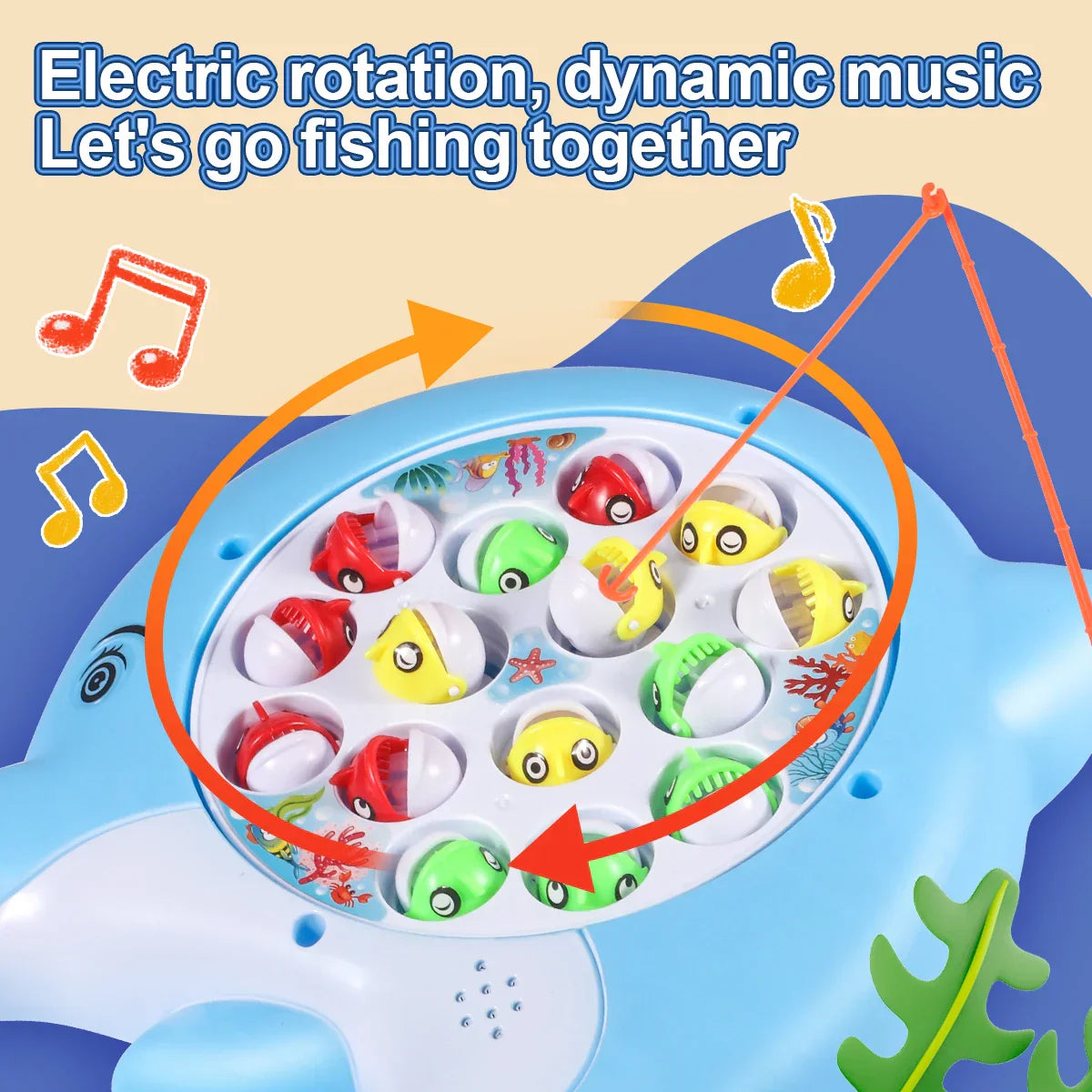 Electric Dolphin Fishing Plate Cute Marine Life Toy