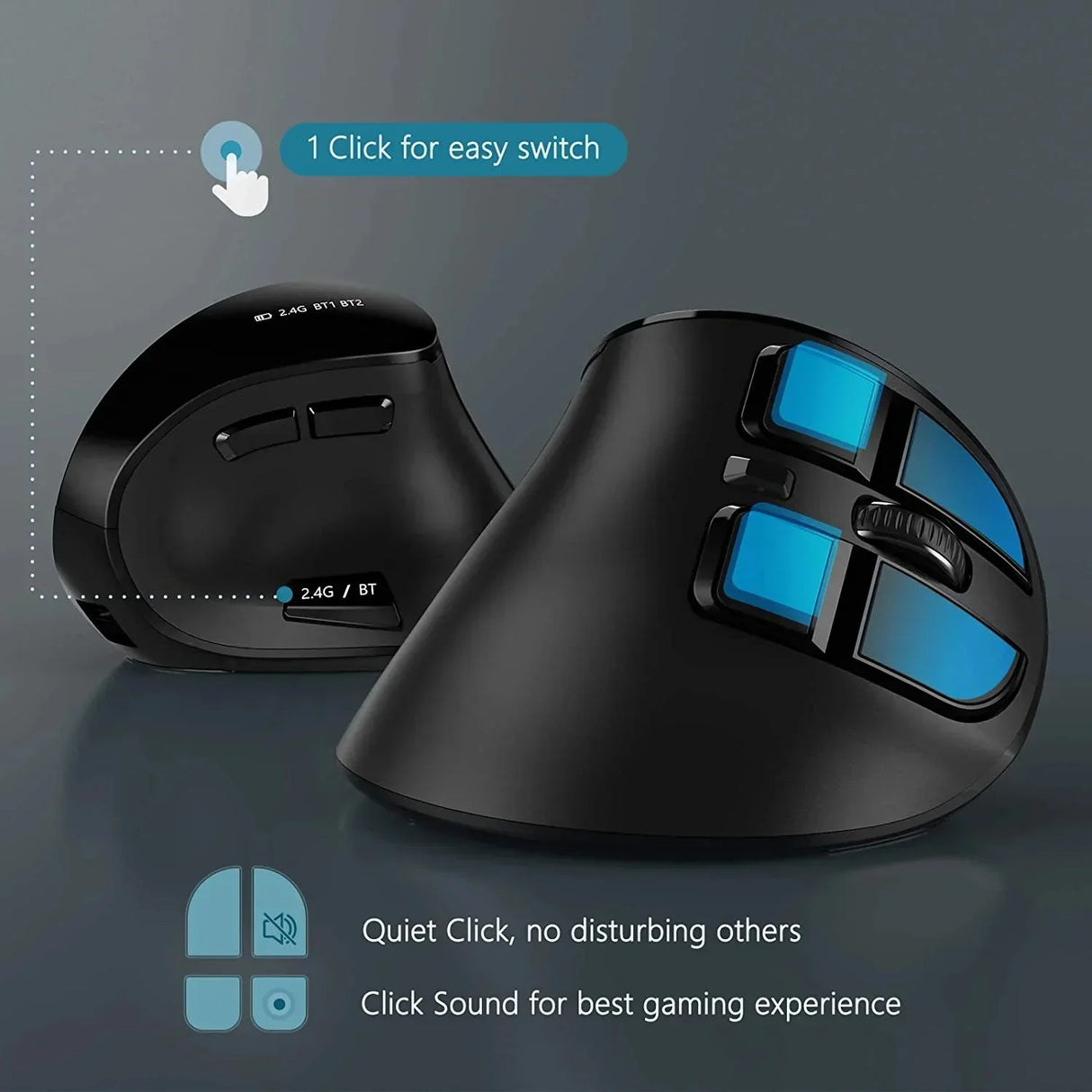 Seenda Vertical Wireless Mouse Bluetooth 5.0 3.0 Mouse