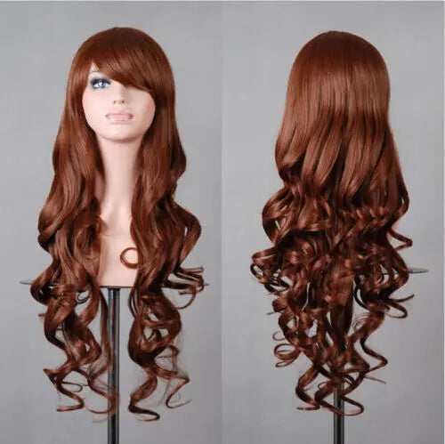 Lady 80cm Long Curly Wigs Fashion Cosplay Costume