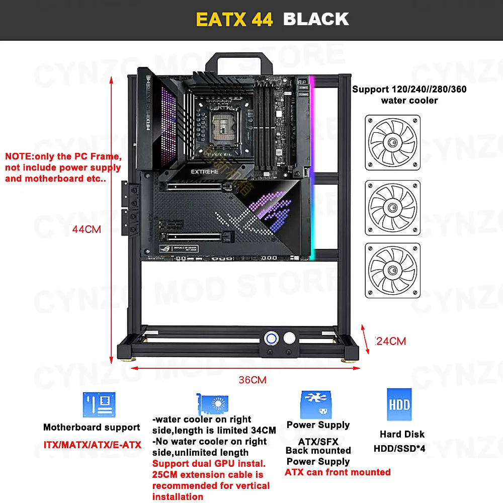 EATX Gamers Cabinet MOD Large Open PC Case