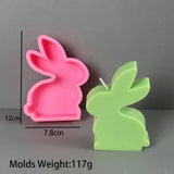 Cute Squatting Rabbit Silicone Mold 3D Animal Candle