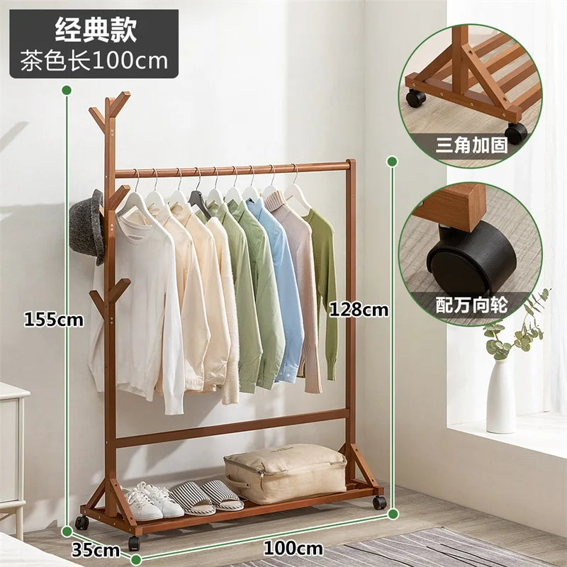 Wooden Boutique Coat Stand Floor Pants Bag Cheap