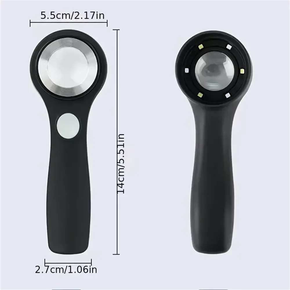 10X Handheld Magnifying Glass Double Optical Glass Lens