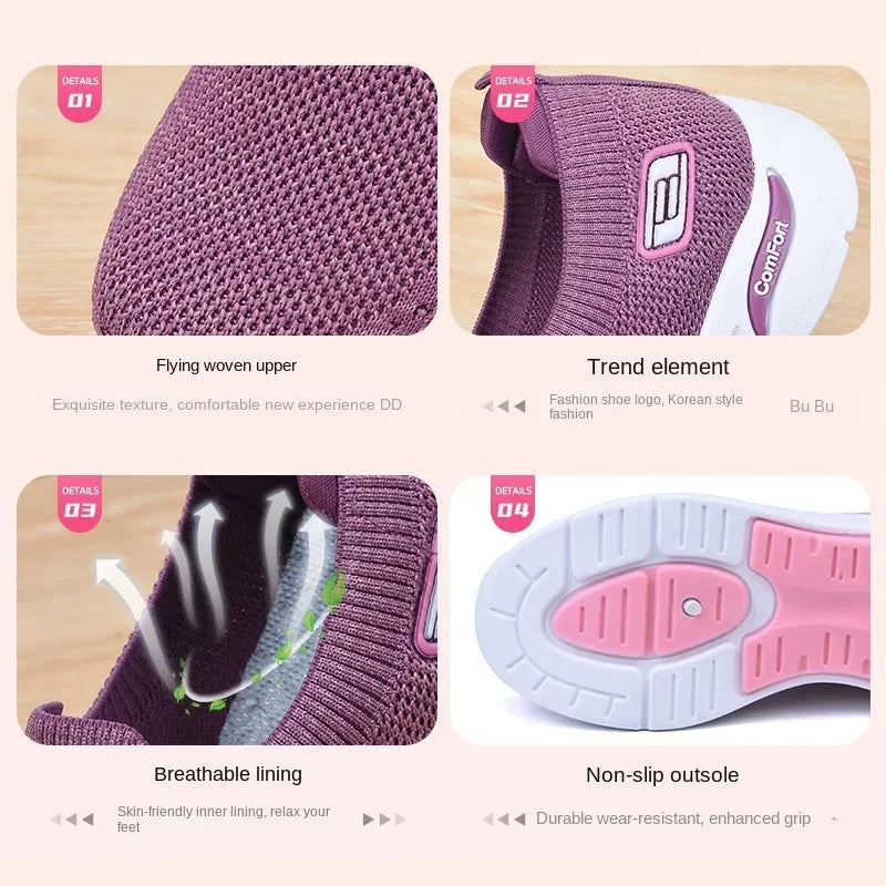 2024 Women's Sports Casual Shoes Summer Pink Flats