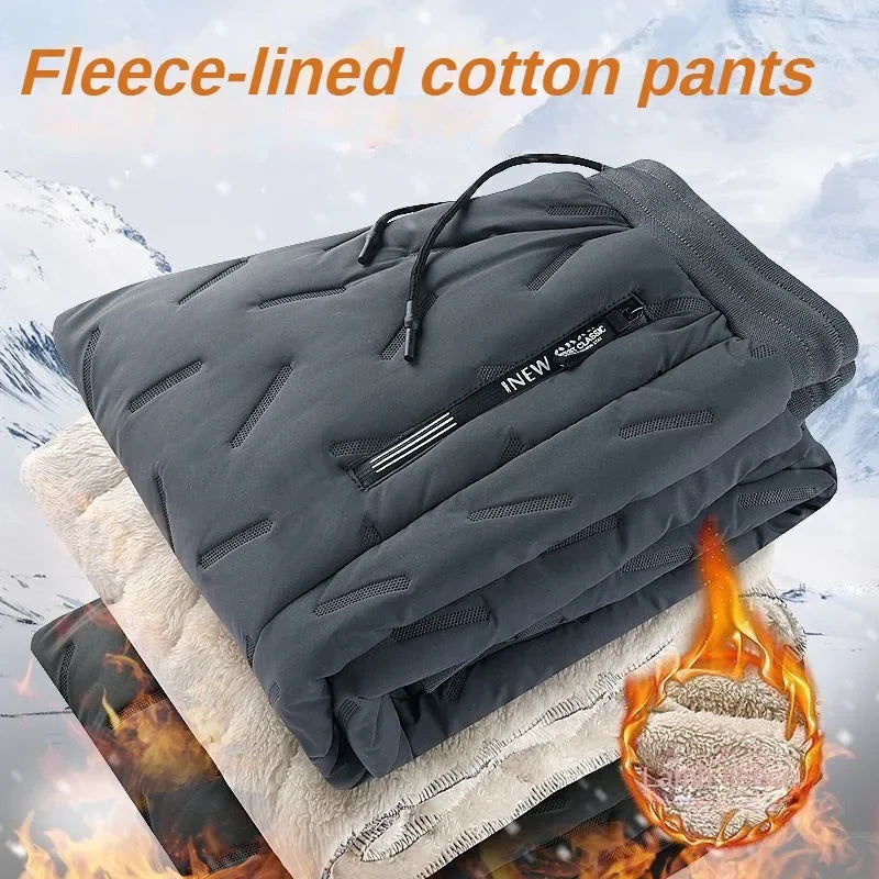 Fleece Cotton Plush Pants Men's Joggers Casual Winter