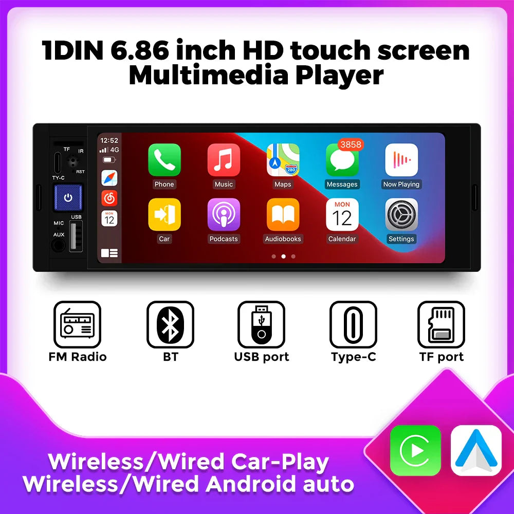 6.86inch MP5 Player Universal CarPlay Android Auto Car