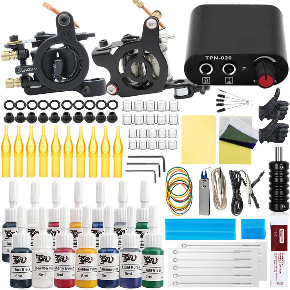 Complete Tattoo Kit Coil Tattoo Machine Set Tattoo