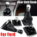 5 6 Speed MT Gear Shift Knob Shifter Lever Gaiter Boot Cover For Ford Focus 2 Mondeo MK2 2004-2011