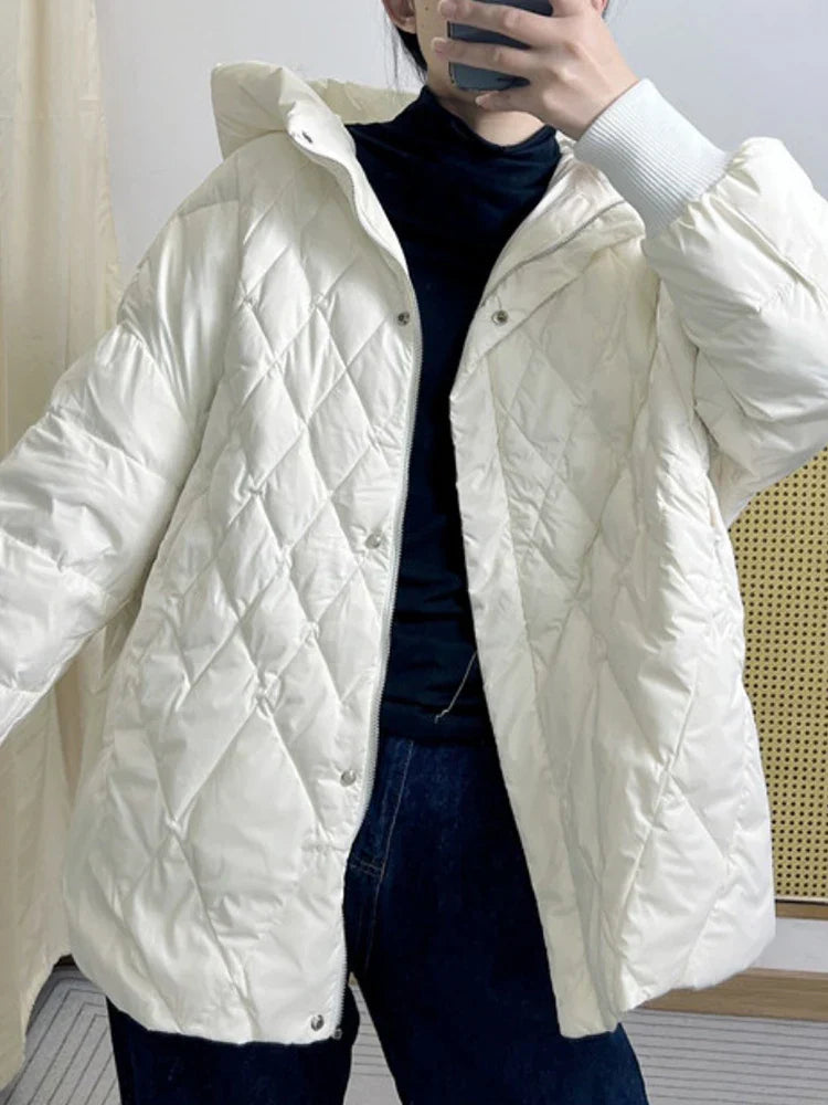 90% White Duck Down Parka Casual Female Thick