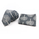 Men Linen Plant Ainmal Ties Set Pocket Handkerchief