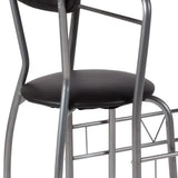 Sutton 3 Piece Space-Saver Bistro Set with Black