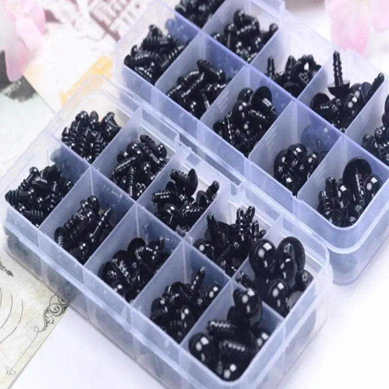 6-12mm Black Safety Screw Eyes for Doll's Crafts