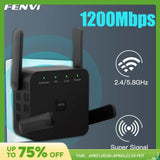 FENVI 5Ghz AC1200 WiFi Repeater 1200Mbps Router Black