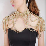 Women Body Chain Sexy Pearl Body Bra Chain