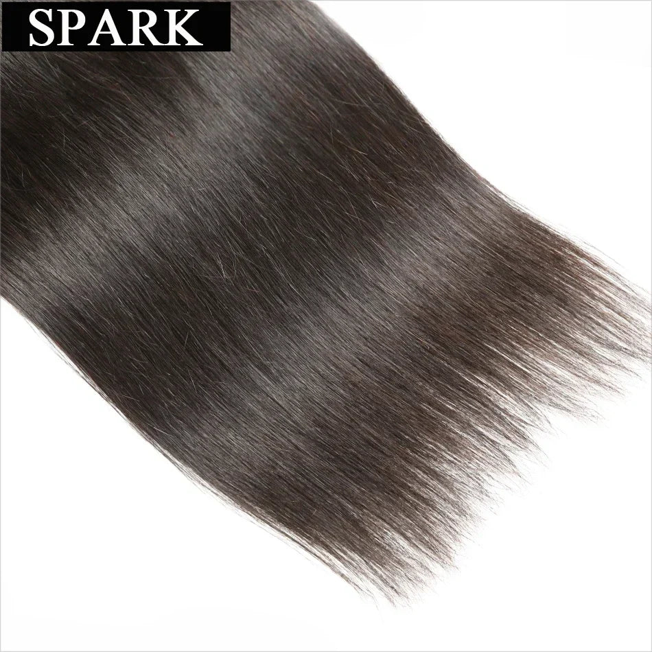 SPARK 12A Brazilian Straight Human Hair Extension 1B