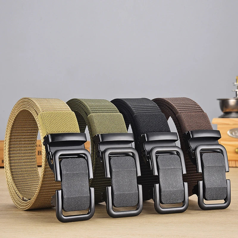 New Nylon Automatic Buckle Men Belt Outdoor Tooling