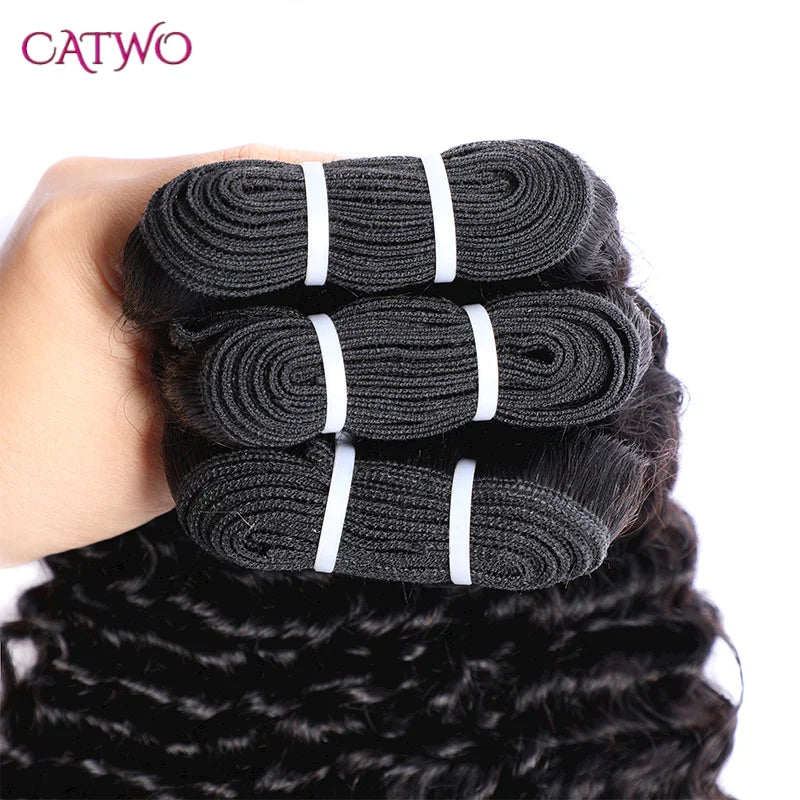 Curly Wave Hair Bundles With Lace Closure 5x5