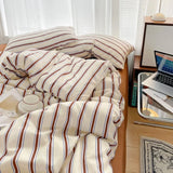 3PCS Bedding Set Nordic Colorful Striped Printing Duvet