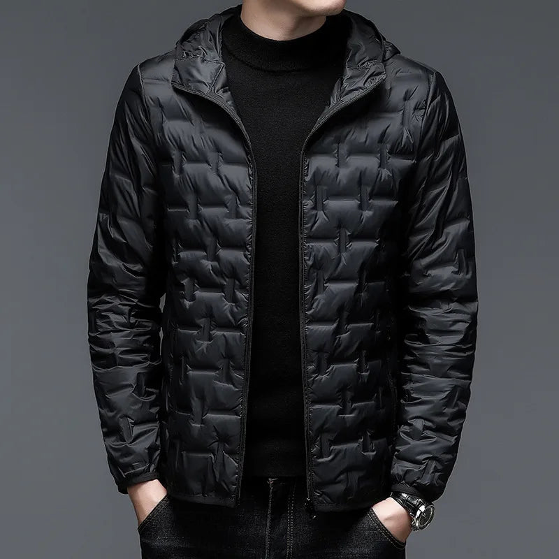 Hooded Short 90 White Down Jacket Lightweight warm
