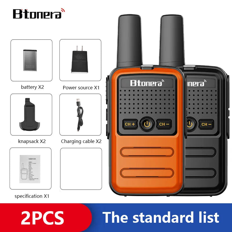 Btoera 2 Pcs Mini Walkie Talkie PMR 446